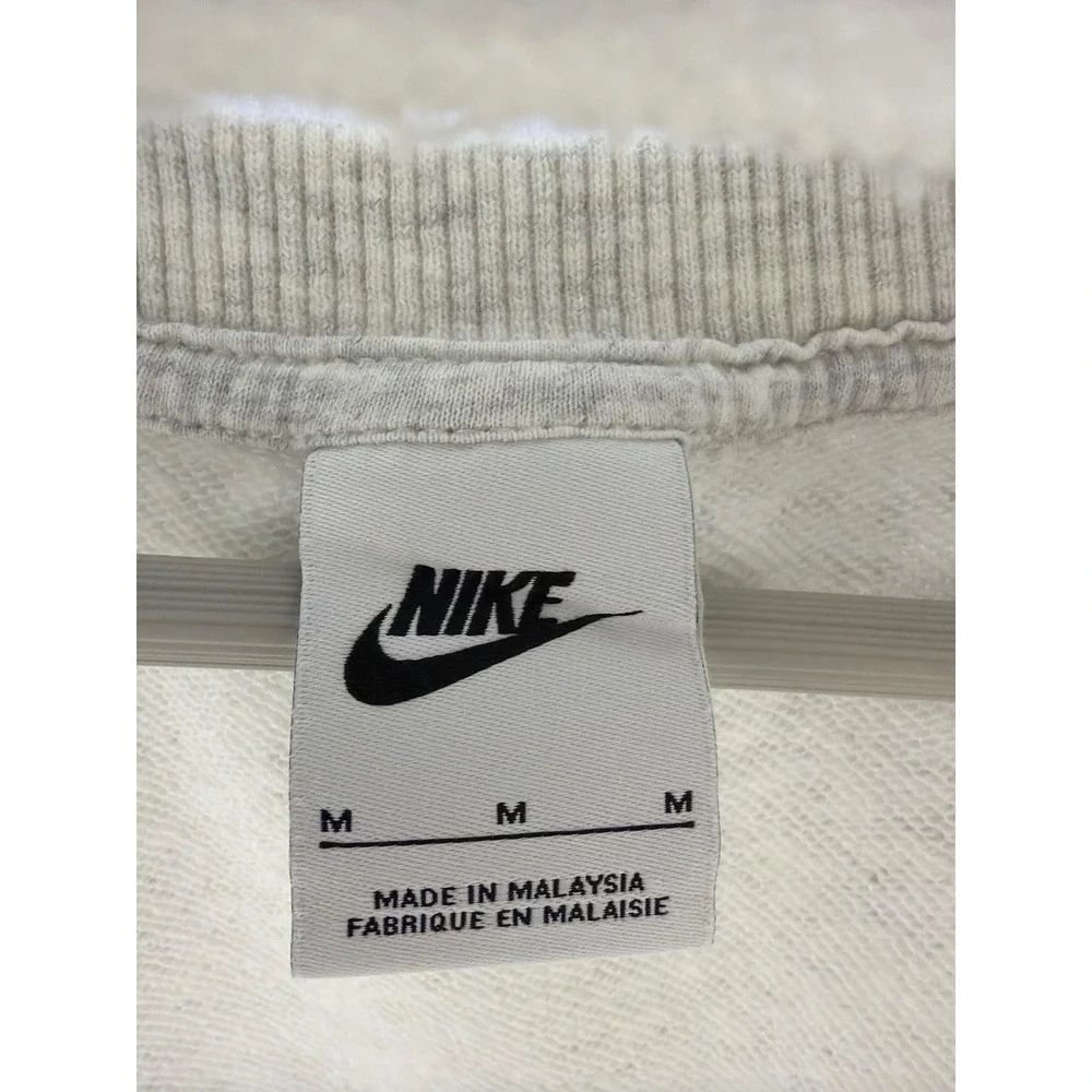 Nike Womens Cropped Sweatshirt Grey Heather High Low Swoosh Logo Sz M